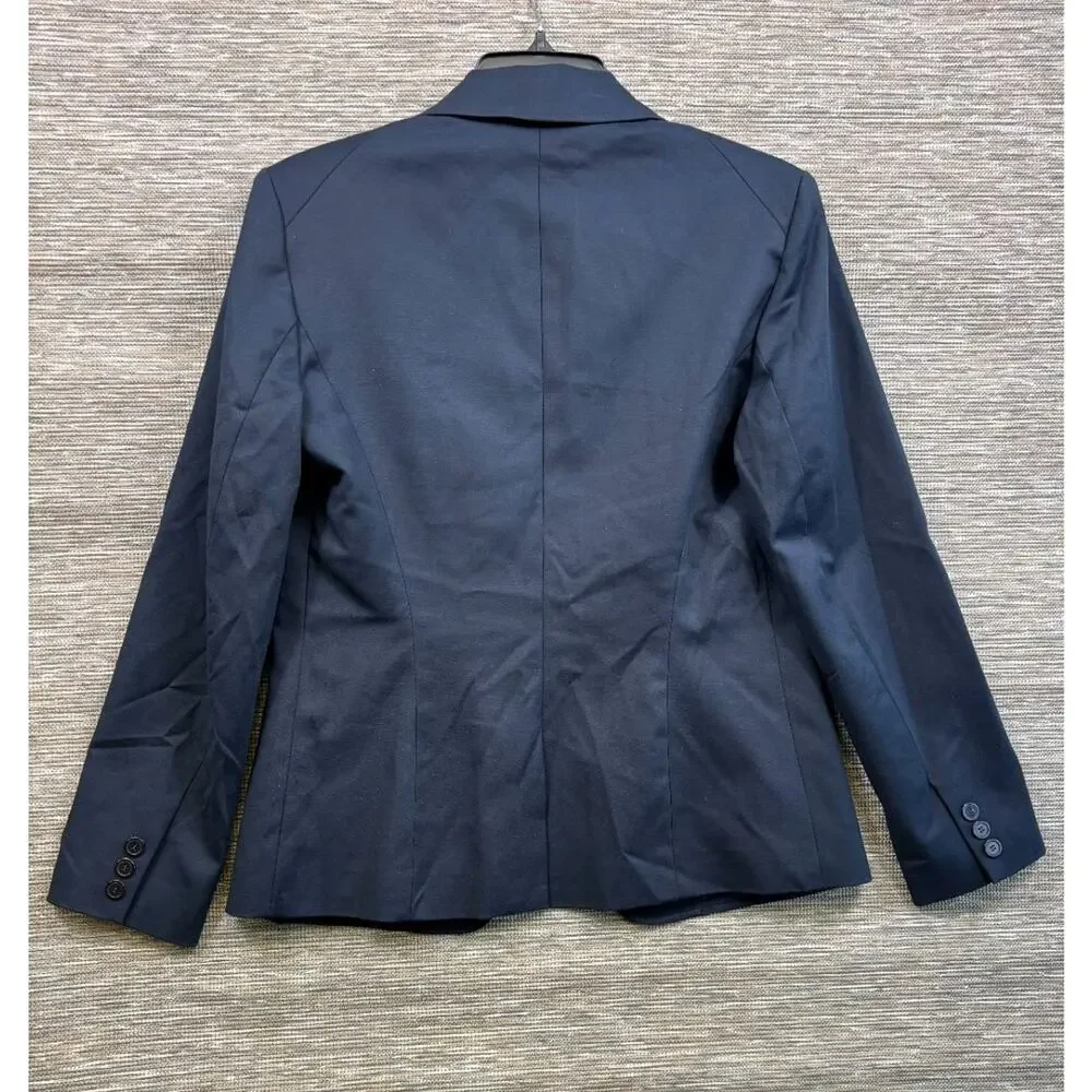 Talbots Blazer Jacket Womens Size 4 Navy Blue Two Buttons Stretch Casual Career